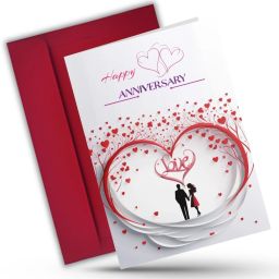 Anniversary Printed Card with Envelope 5.8x8.3 inch Romantic Gift Greeting Card-image-31