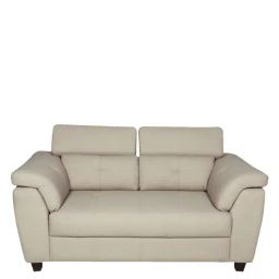 woodsworth from pepperfry Ertico Leatherette 2 Seater Sofa With Adjustable Headrest in Cream Colour-picture-49