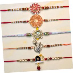 Religious ganpati shivling ram set 5 Assorted Chawal Roli Pack Set-image-14