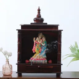 india home wood Brown Sheehsam Wood Floor Rested Mandir Without Door-picture-8