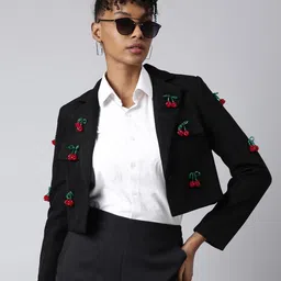 SHOWOFF Notched Lapel Long Sleeves Single Breasted Cotton Blazer-picture-52