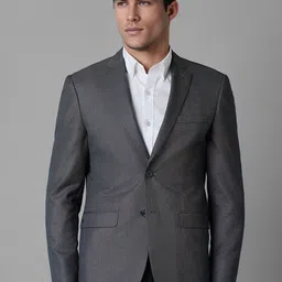 Louis Philippe Textured Slim-Fit Notched Lapel Collar Single-Breasted Formal Blazer-picture-56