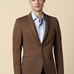 Allen Solly Textured Slim-Fit Single Breasted Formal Blazers-image-66