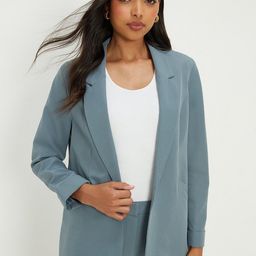DOROTHY PERKINS Solid Notched Lapel Cuffed Sleeves Formal Blazer-15
