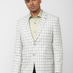 Van Heusen Checked Slim-Fit Single-Breasted Blazer-image-37
