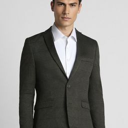 Peter England Elite Checked Slim-Fit Single Breasted Formal Blazers-55