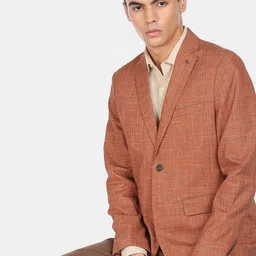 Arrow Men Rust Single-Breasted Blazer-picture-51