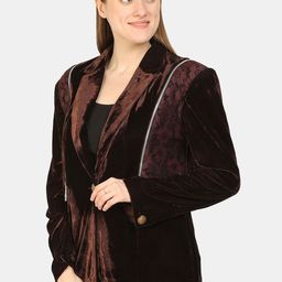 bellamia Women Brown Floral Tailored Jacket-image-96
