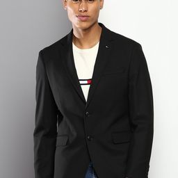 Tommy Hilfiger Men Black Solid Single-Breasted Blazer-66