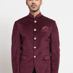 KLOTTHE Men Maroon Solid Single-Breasted Slim-Fit Blazers-image-49