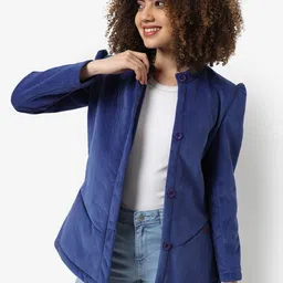 Campus Sutra Mandarin Collar Single Breasted Blazers image 1