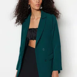Trendyol Notched Lapel Double-Breasted Casual Blazer-14