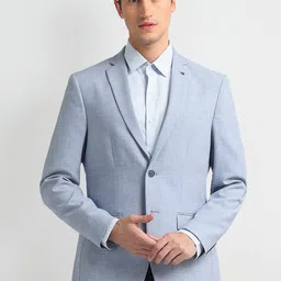 Arrow Slim-Fit Notched Lapel Collar Single Breasted Formal Blazer-image-7