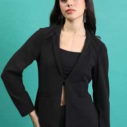 CHIC BY TOKYO TALKIES Notched Lapel Collar Single Breasted Slim-Fit Blazer-picture-52