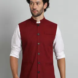 BAESD Mandarin Collar Nehru Jacket-49