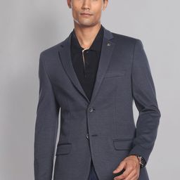 AD By Arvind Textured Single-Breasted Slim-Fit Formal Blazer-image-28