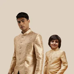 VASTRAMAY Self Design Mandarin Collar Slim-Fit Bandhgala Blazer-picture-25