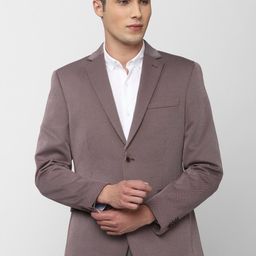 Peter England Elite Men Grey Solid Single Breasted Formal Blazers-picture-35