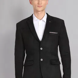 AD By Arvind Slim Fit Notched Lapel Collar Single Breasted Formal Blazers-image-47