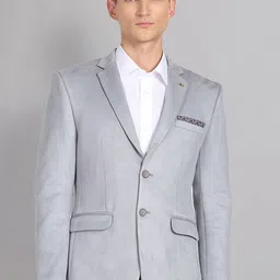 AD By Arvind Slim Fit Notched Lapel Collar Single Breasted Formal Blazers-image-49