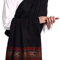 Braid N Cord Polyester Wool Blend Self Design Men Shawl-image-12
