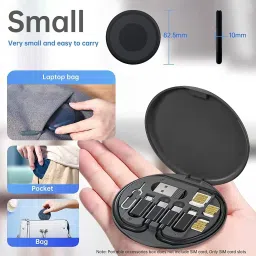EL SMO Micro USB Cable 0.1 m USB Adapter Kit Cable Card Storage Box MultiType Charging Convertor USB C to Lightning Type C Micro Adapter Data Transfer image 3