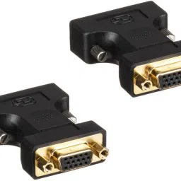 Adhvik Black Pack of 2 Pcs Dvi-I 24+5pin Dual Link Male to Vga 15pin Female Adapter Converter Phone Converter-image-47