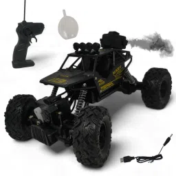 Rock Car Strip Black 4x4 For kids With Remote Control And Mist Smoke-image-7