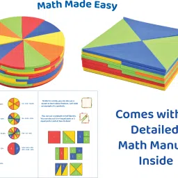 toysaga Fun Fractions|Circle & Square Sets|Number Learning Game|Math Toy|DIY Art & Shape image 4