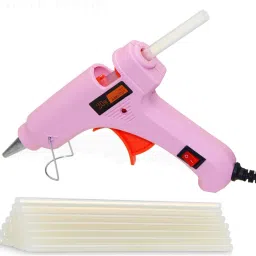 PINK MINI 20 WATT HOT MELT AND ON OFF SWITCH AND INDICATOR WITH ONLY 10 STICKS Standard Temperature Corded Glue Gun-19