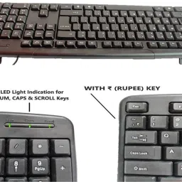 ANJO Combo 9 in 1 Pack Wired USB Standard Multi-device Keyboard Compatible with Desktop, Laptop, Mac Easy to Use,Plug and Play,Quick, Comfy Durable body image 2