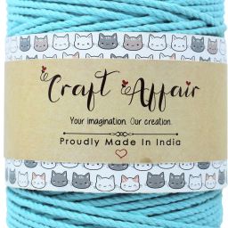 | Single Strand Cotton Macrame Cord (10 M, 3mm) | Craft, DIY - Water Blue Water Blue-image-11