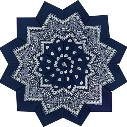 Bismaadh Cotton Paisley Pattern Bandana, Scarf and Handkerchief for Men & Women ["Navy Blue"] Handkerchief-image-36