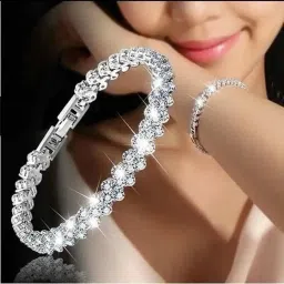 Alloy Crystal Silver Bracelet-image-4