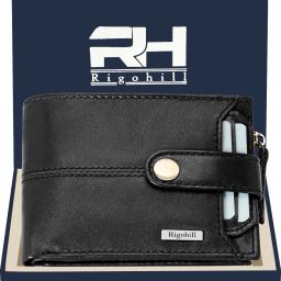 Men Casual Black Genuine Leather RFID Wallet-image-30
