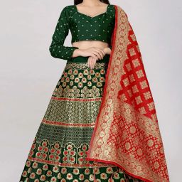 Self Design Semi Stitched Lehenga Choli-image-38