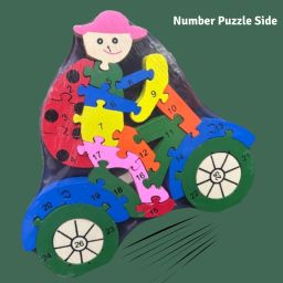 3D Wooden Alphabet & Number Jigsaw Puzzle Montessori Educational Toy Lady Bug-10