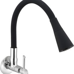 Fancy Flexo Flexible sink Cock Pillar Cock 360 Degree Black Matte Silicon Hose & Dual Flow Pattern Cold Water Tap Pillar Tap Faucet-image-18