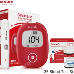 Sinocare Safe AQ Smart Glucometer with 50 Blood Test strips|| Glucometer-3