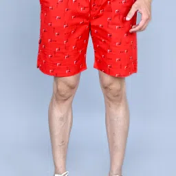 Printed Men Red Bermuda Shorts-image-49