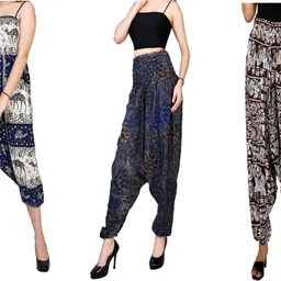 fusfus Printed Rayon, Cotton Women Harem Pants-picture-42