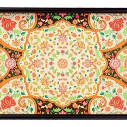 Ornate Mughal Small Wooden Tray Tray Serving Set-image-102
