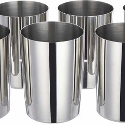(Pack of 6) Stainless Steel Cookware Set, 3 Piece, Silver  Glass Set Water/Juice Glass-image-3