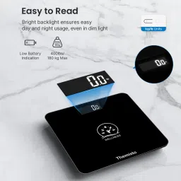 tHemiStO TH-WS40 | High Precision Sensors | Backlit Display | Personal Body Weighing Scale image 2