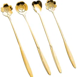 Desert Spoon Golden Spoons Spoon Set for Kitchen Different Shape Disposable Stainless Steel Dessert Spoon Set-image-98