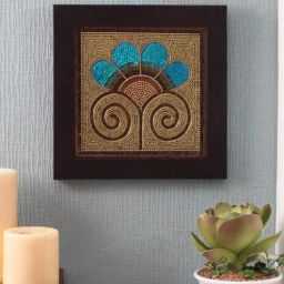 clasicraft Brown & Blue Beads Canvas Framed Wall Art-picture-24
