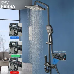 Fossa Shower System with LED Digital Display Shower Faucet Set Modular Shower Panel Rain Fall image 3