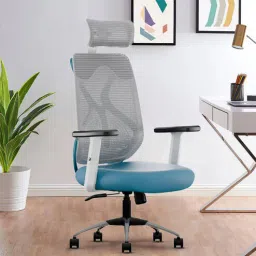cellbell Berlin Breathable Mesh High Back Ergonomic Chair in Blue Colour-picture-22