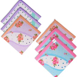 HOMESTIC Cotton Border Surbhi Women'sHandkerchief|Ladies Rumal|Pack of 6|Large|White ["White"] Handkerchief-image-23