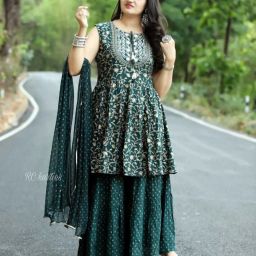 Embroidered Kurta, Sharara & Dupatta Set-image-40